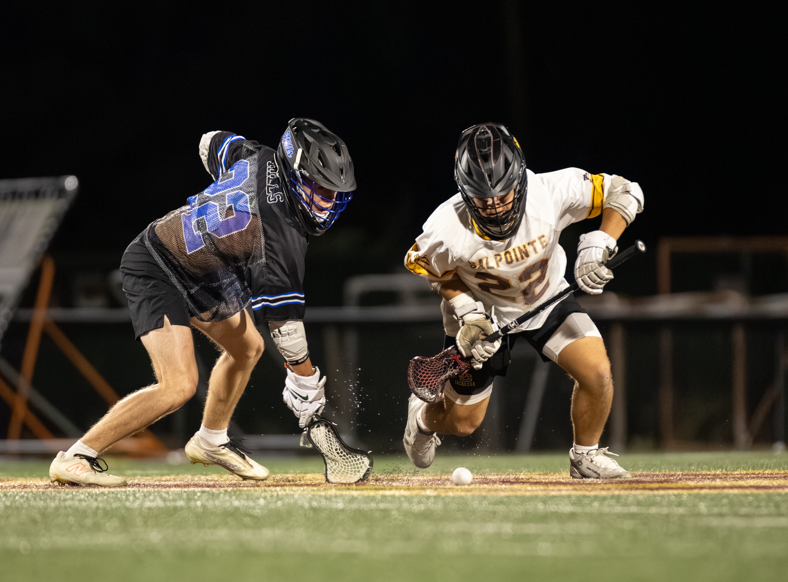 Lacrosse faceoff action